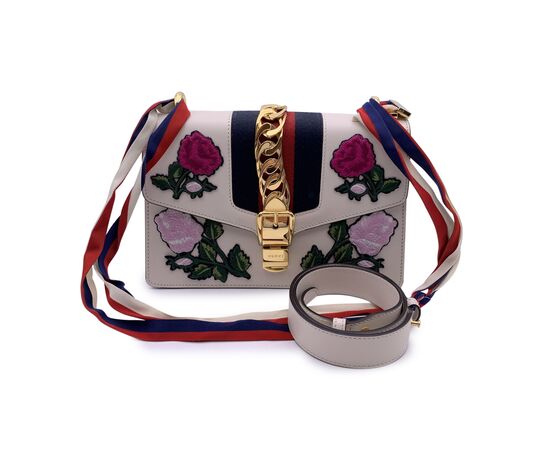 GUCCI Borsa a Tracolla in Pelle Col. Bianco Sylvie M