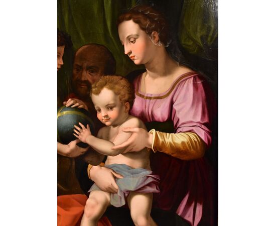 La Sacra Famiglia con San Giovannino, Agnolo di Cosimo detto 'il Bronzino' (Monticelli di Firenze, 1503 - Firenze, 1572)