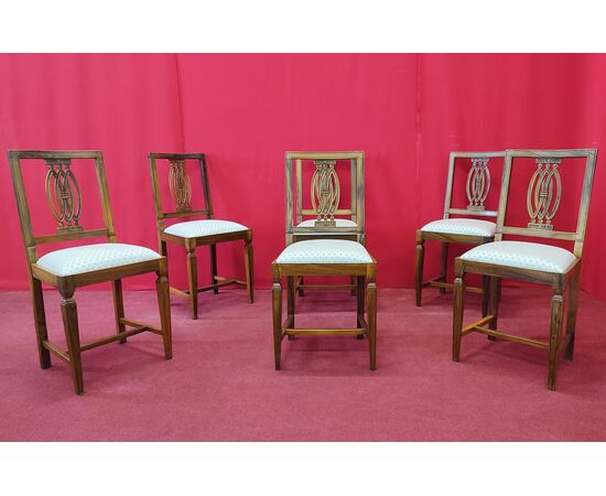Set of six dining room chairs