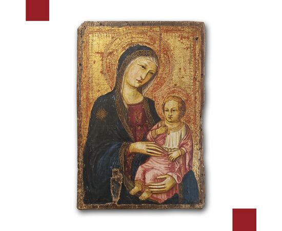 TAVOLETTA CON MADONNA E BAMBINO XVI SECOLO 