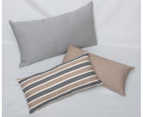 Set of three cushions in cashmere fabric with hand embroidery - B / 2434 -     