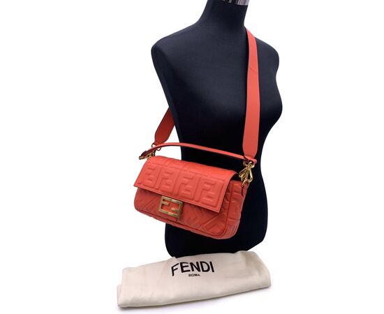 FENDI Borsa a Tracolla in Pelle Col. Arancione Baguette S