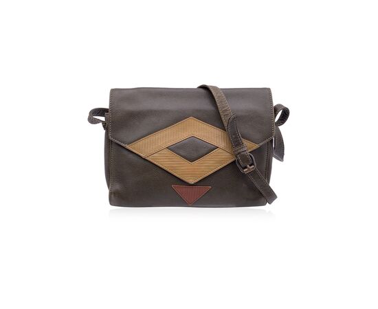 GIANNI VERSACE Borsa a Tracolla Vintage in Pelle Col. Verde M