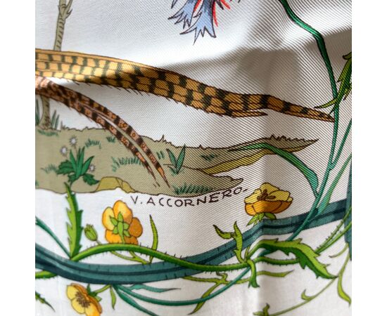 GUCCI Foulard Vintage in Seta Col. Marrone