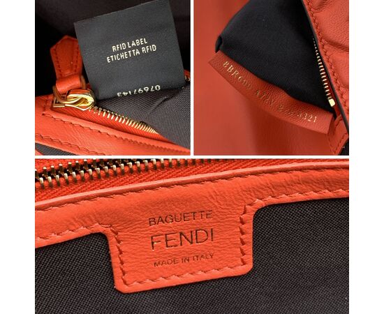 FENDI Borsa a Tracolla in Pelle Col. Arancione Baguette S