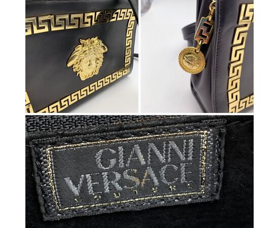 GIANNI VERSACE Borsa a Tracolla Vintage in Pelle Col. Nero Medusa S