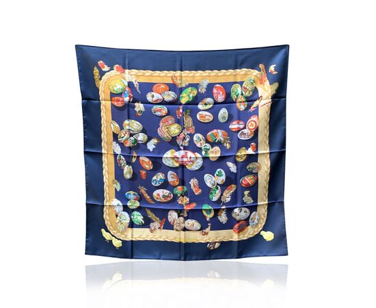 HERMES Foulard in Seta Col. Blu Couvee d’Hermes