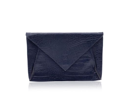 FENDI Pochette Vintage in Pelle Col. Blu M