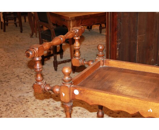 Carrello porta vivande del 1800 Francese in Legno di Noce