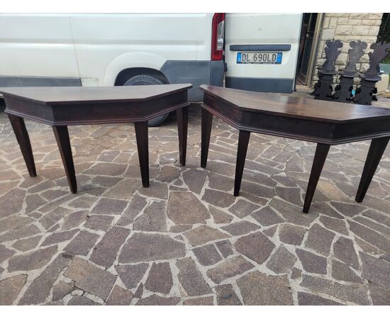 Coppia consolles stile Luigi XVI Umbria '700 legno noce