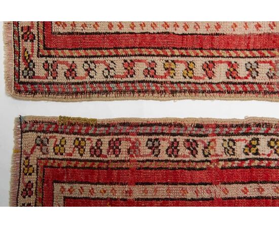 Pair of Antique Kirshehir Prayer Bedside Carpets     