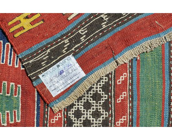 Old Rare Caucasus Polychrome Kilim Kazak     