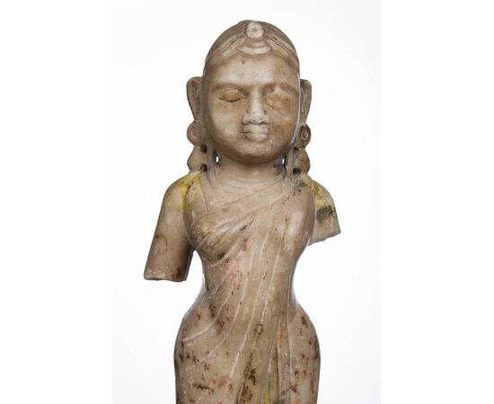 Very Important Marble Gopi Hindu Statue     