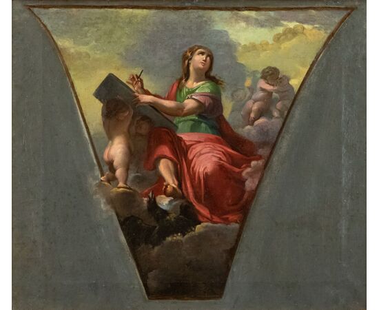 Scuola lombarda, fine del XVIII secolo, Studio per pennacchio di cupola con San Giovanni Evangelista