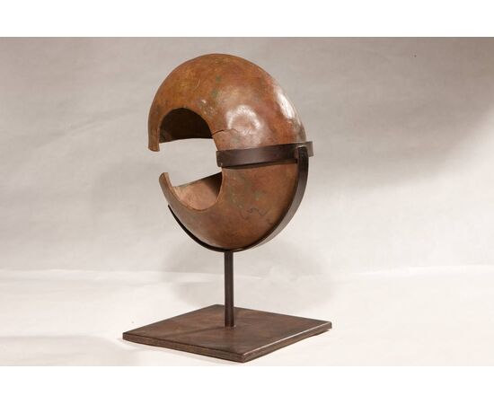 Ancient copper coin from Zaire as a modern sculpture     