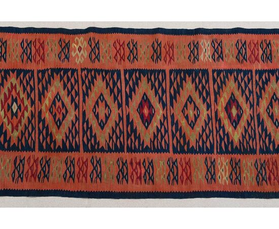 Old Kilim Turkish Runner Sharkoy     