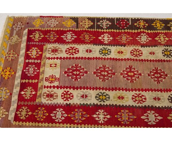 Antica passatoia  turca kilim Keissary - n.1032