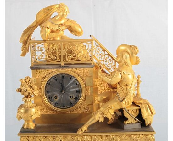 Antico orologio francese del 1800 stile Impero "Romeo & Giulietta"