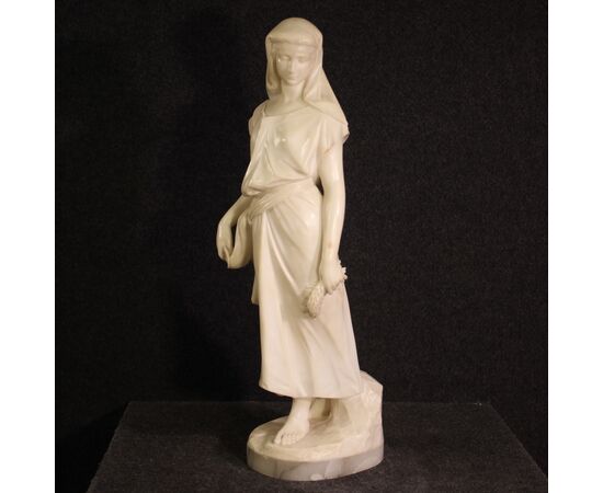 Signed Art Nouveau alabaster sculpture from the 19th century