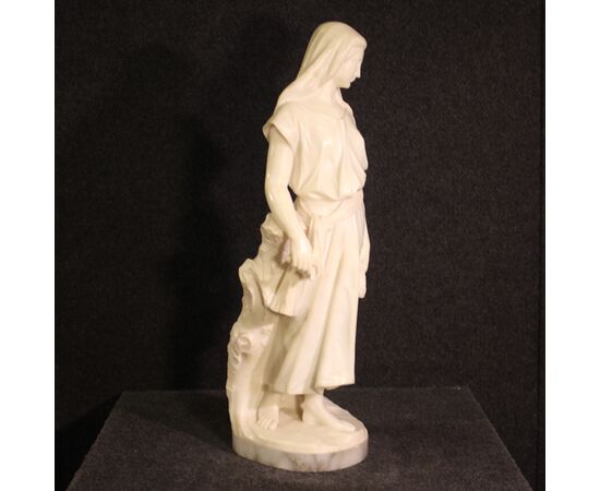 Signed Art Nouveau alabaster sculpture from the 19th century