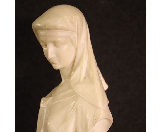 Signed Art Nouveau alabaster sculpture from the 19th century