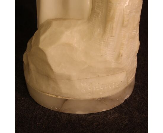 Signed Art Nouveau alabaster sculpture from the 19th century