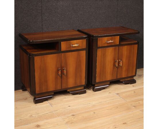 Pair of Italian Deco style bedside tables from the 20th century