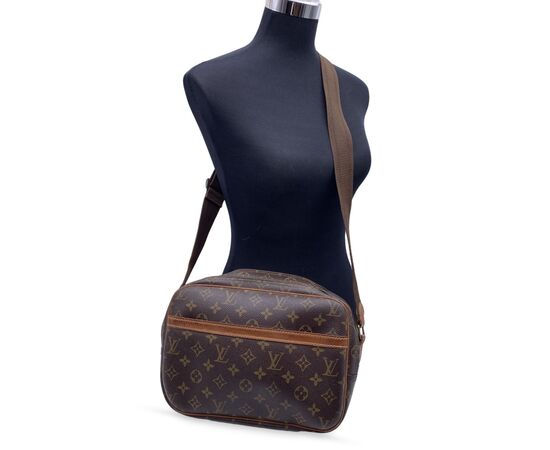 LOUIS VUITTON Borsa a Tracolla in Cotone Col. Marrone Reporter M