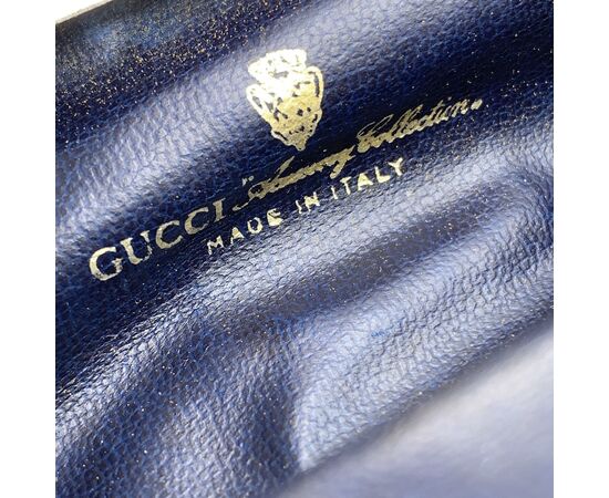 GUCCI Pochette Vintage in Tela Col. Blu S