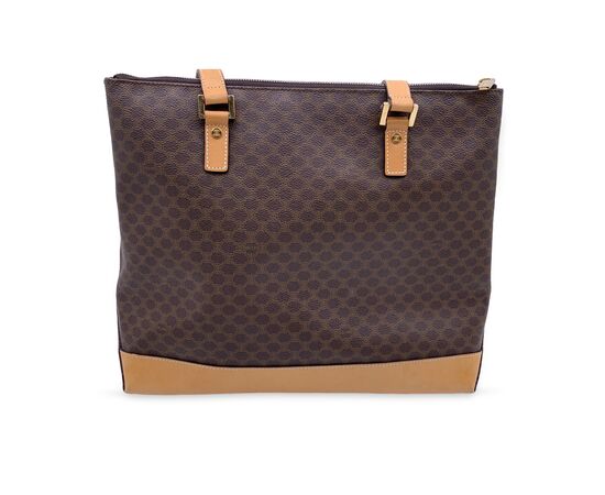 CELINE Borsa Shopper Vintage in Tela Col. Marrone Macadam M