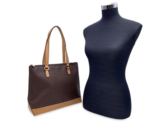 CELINE Borsa Shopper Vintage in Tela Col. Marrone Macadam M