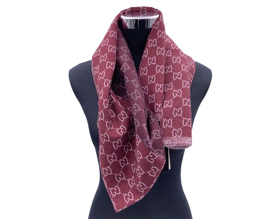 GUCCI Foulard in Lana Col. Bordeaux Scialle