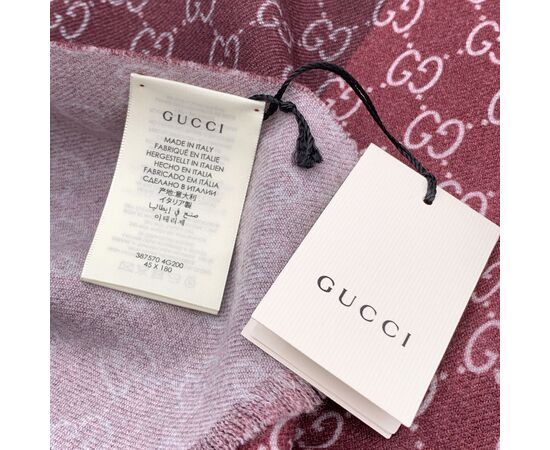 GUCCI Foulard in Lana Col. Bordeaux Scialle