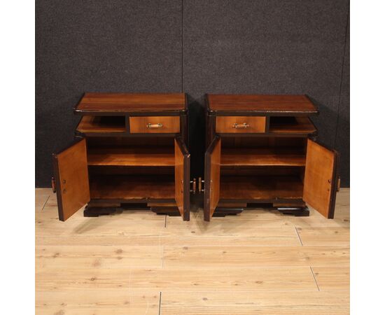 Pair of Italian Deco style bedside tables from the 20th century