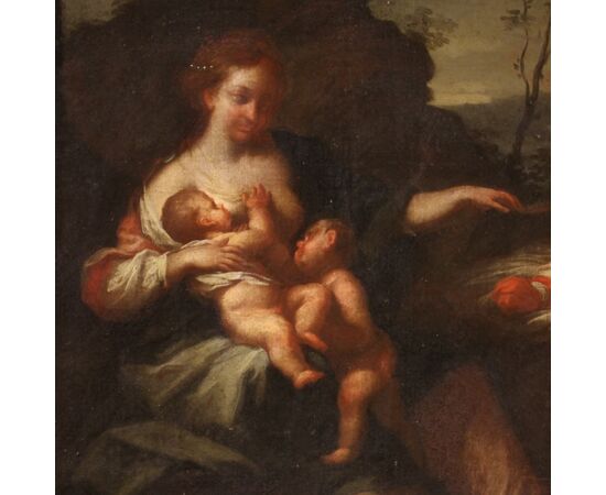 Italian painting Allegory of motherhood from the 18th century