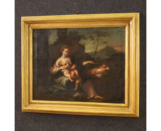 Italian painting Allegory of motherhood from the 18th century