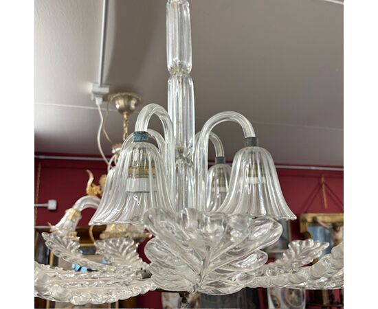 Antico splendido Lampadario Ercole Barovier . anni 30 art decò  .Vetro Murano. 