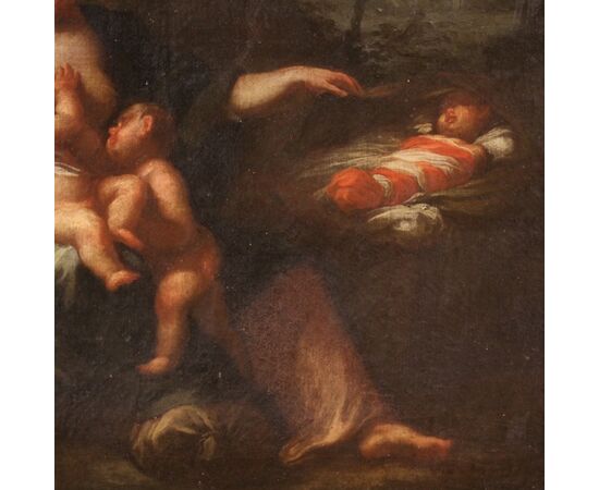 Italian painting Allegory of motherhood from the 18th century