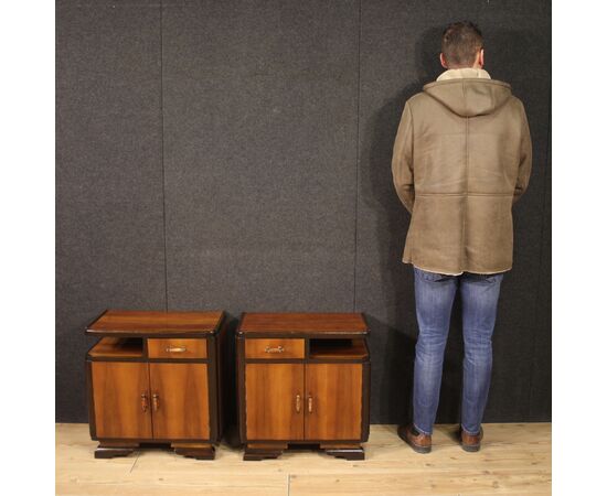 Pair of Italian Deco style bedside tables from the 20th century