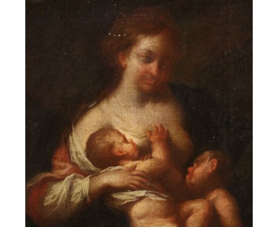 Italian painting Allegory of motherhood from the 18th century