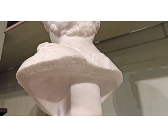 BUSTO IN MARMO DI GIOVANE AURIGA FINE XVIII-INIZI XIX SECOLO