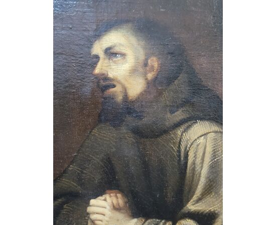 Dipinto antico San Francesco in Preghiera Secolo XVII Maniera Ludovico Cardi detto il Cigoli