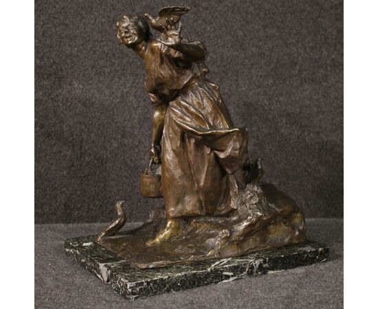 Italian bronze sculpture Peasant from the 20th century