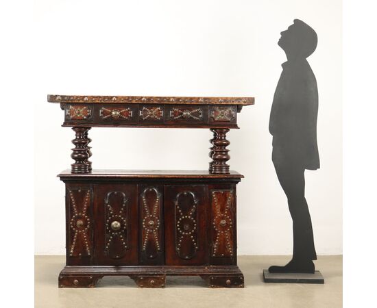 Credenza con Alzata di Gusto Barocco Emiliano Inizio XX Secolo