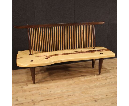 George Nakashima style wooden design sofa