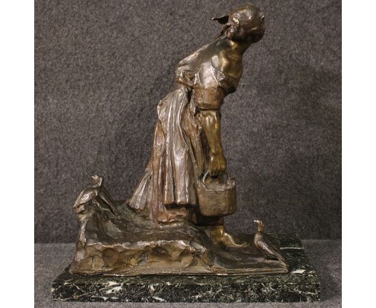 Italian bronze sculpture Peasant from the 20th century