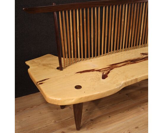 George Nakashima style wooden design sofa