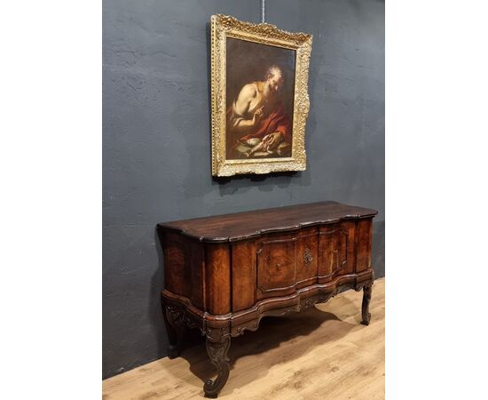 CREDENZA MOSSA LOMBARDA IN NOCE DEL 700