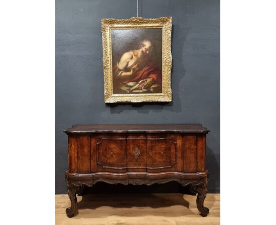 CREDENZA MOSSA LOMBARDA IN NOCE DEL 700