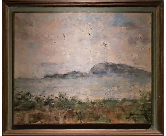 Antonio Mancini 1852-1930  "Gaeta vista da Formia" 1924-25.